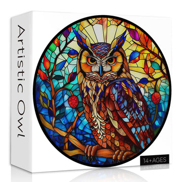 Puzzle di gufo artistico puzzle 1000 pezzi